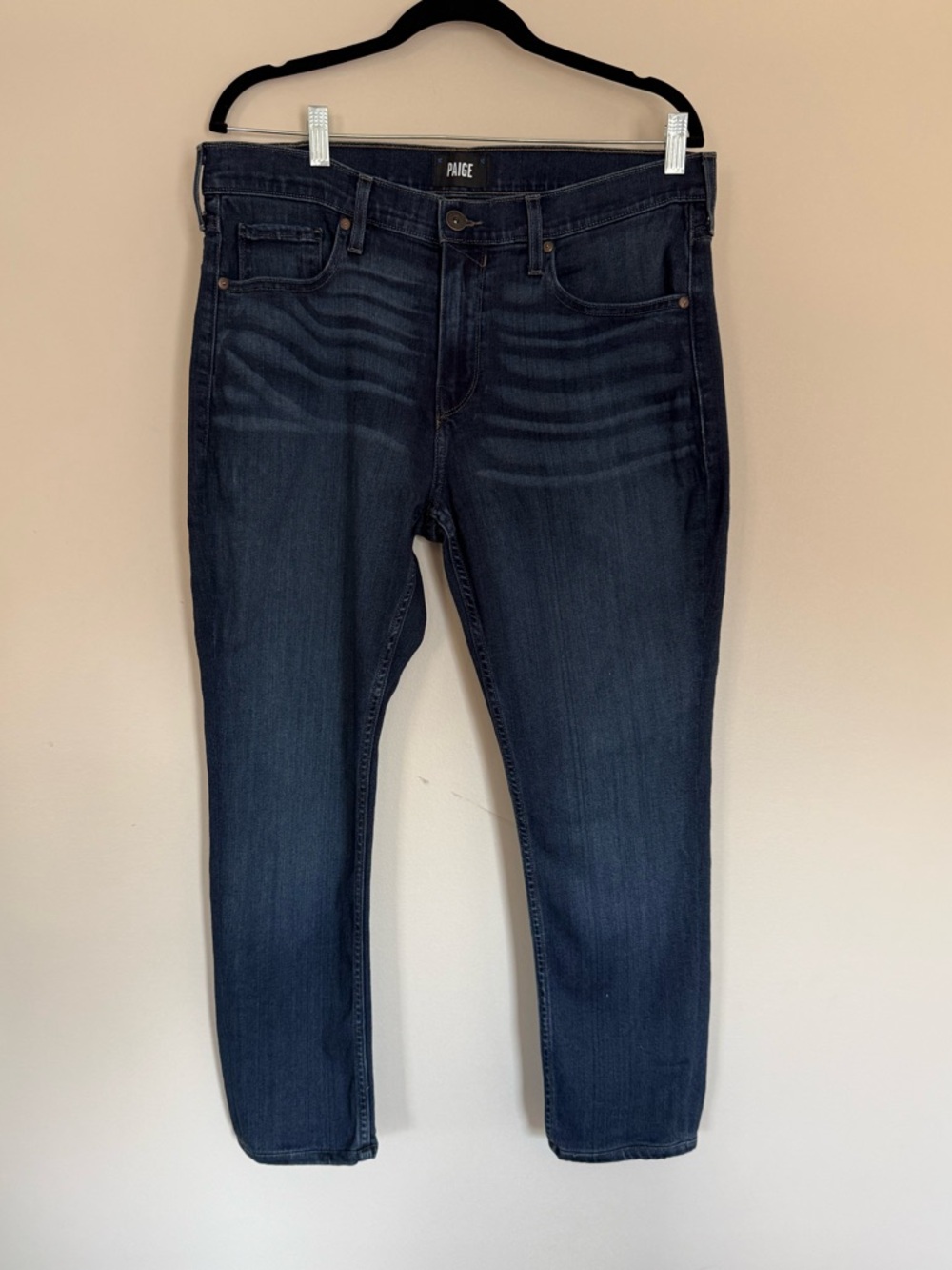 PAIGE Stretch Slim Lennox Medium Wash Denim Blue Jeans Mens Sz 34